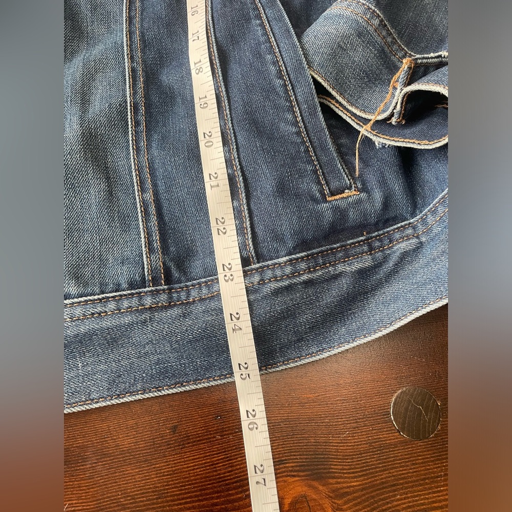 Orvis Women’s Heavy Denim Jean Trucker Jacket Distressed Front Button Size Large - Picture 8 of 9